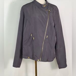 Apt.9 Grey Bomber Gold Zip Jacket Size Extra Large